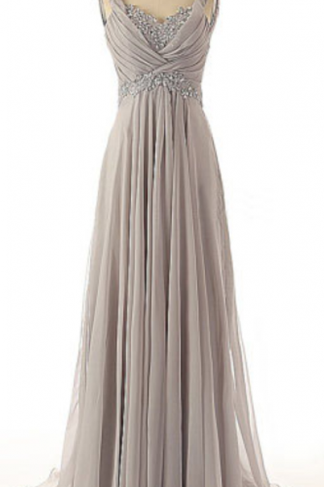 Elegant Sexy Lace A-line Chiffon Formal Prom Dress, Beautiful Long Prom Dress, Banquet Party Dress