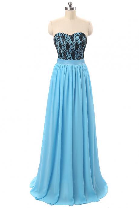 Elegant Chiffon Lace Formal Prom Dress, Beautiful Long Prom Dress, Banquet Party Dress