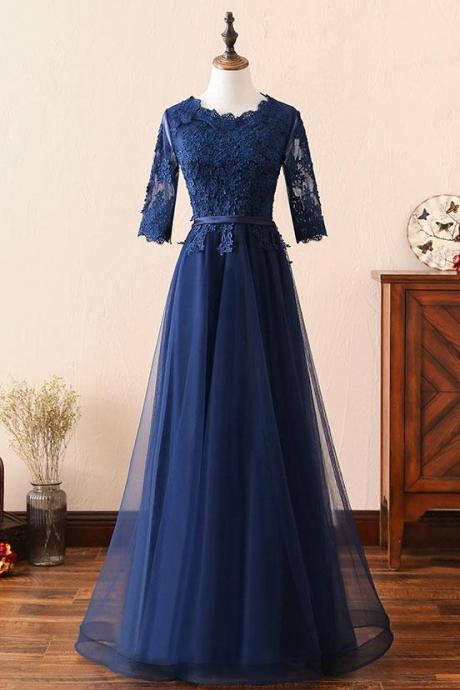 Elegant Appliques Tulle Formal Prom Dress, Beautiful Long Prom Dress, Banquet Party Dress