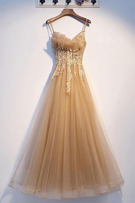 Elegant A Line Tulle Lace Formal Prom Dress, Beautiful Long Prom Dress, Banquet Party Dress