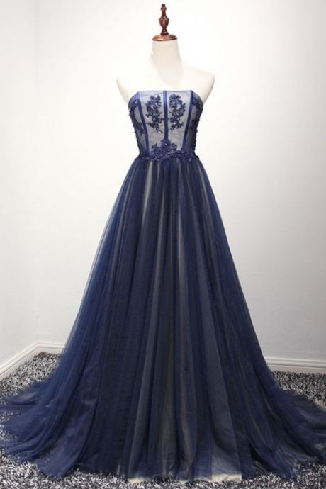 Elegant Tulle A-line Formal Prom Dress, Beautiful Long Prom Dress, Banquet Party Dress