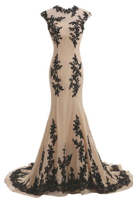 Elegant Mermaid Appliques Formal Prom Dress, Beautiful Long Prom Dress, Banquet Party Dress