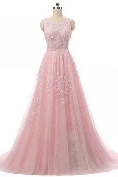 Elegant Sweetheart A Line Tulle Lace Formal Prom Dress, Beautiful Long Prom Dress, Banquet Party Dress