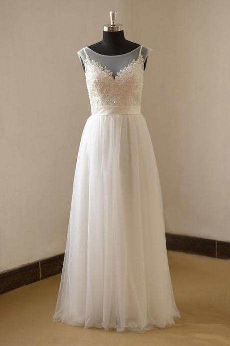 Elegant A-line Cap Sleeves Tulle Formal Prom Dress, Beautiful Long Prom Dress, Banquet Party Dress