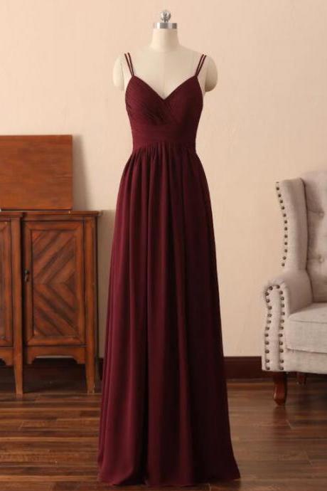 Elegant A-line Sweetheart Chiffon Straps Formal Prom Dress, Beautiful Long Prom Dress, Banquet Party Dress
