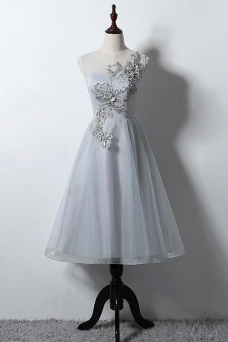 Elegant Sweetheart Round Neckline Tulle Homecoming Dress, Beautiful Short Dress, Banquet Party Dress