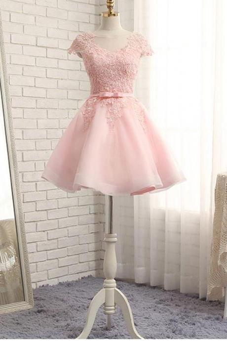Elegant Sweetheart Lace Tulle High Low Homecoming Dress, Beautiful Short Dress, Banquet Party Dress