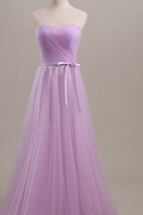 Elegant Sweetheart A-line Strapless Tulle Formal Prom Dress, Beautiful Long Prom Dress, Banquet Party Dress