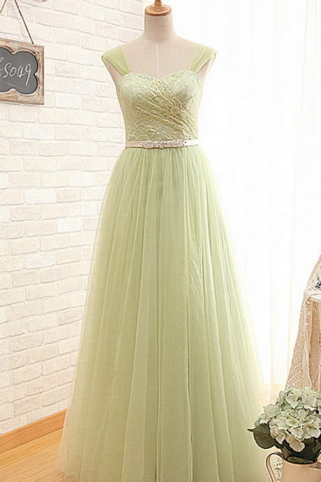 Elegant A-line Open Back Lace Tulle Formal Prom Dress, Beautiful Long Prom Dress, Banquet Party Dress