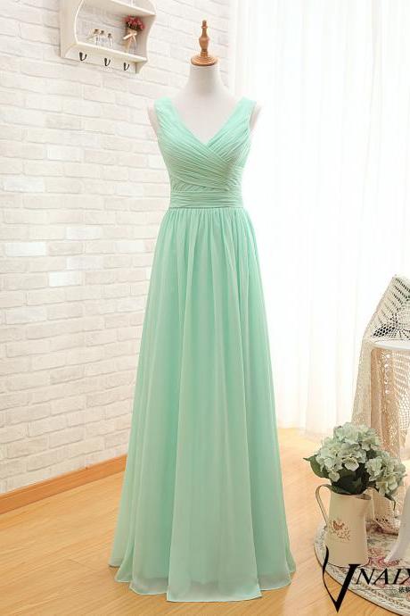 Elegant A-line Selvesless Chiffon Formal Prom Dress, Beautiful Long Prom Dress, Banquet Party Dress