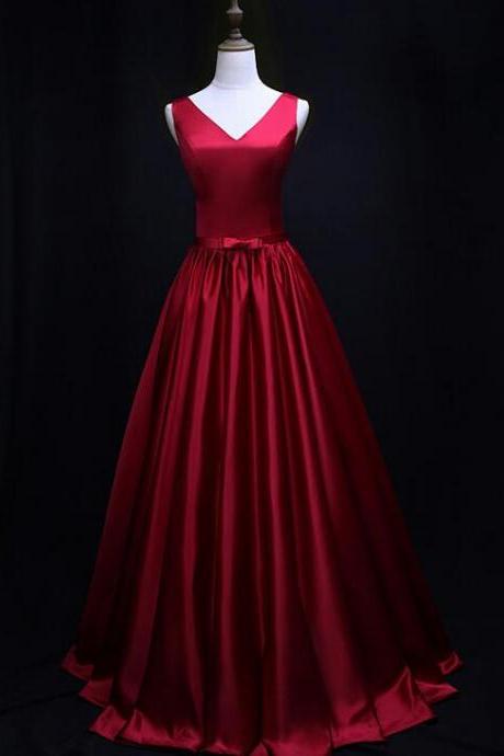 Elegant Sexy A-line Sleeveless Satin Long Backless Formal Prom Dress, Beautiful Long Prom Dress, Banquet Party Dress
