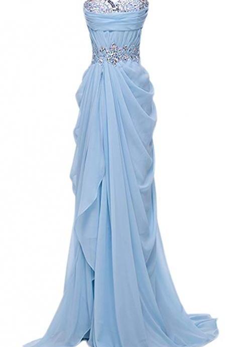 Elegant Chiffon Sweetheart Beaded Formal Prom Dress, Beautiful Prom Long Dress, Banquet Party Dress