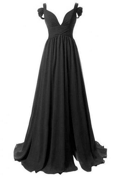 Elegant Sweetheart Chiffon Off-the-shoulder Simple Formal Prom Dress, Beautiful Long Prom Dress, Banquet Party Dress