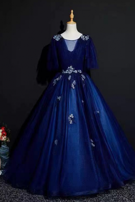Prom Dresses,demure Atmosphere Puffy Dress, Royal Blue Evening Dress, Party Red Carpet Dress