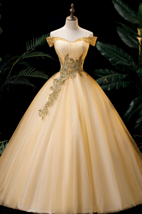 Prom Dresses,champagne Strapless Birthday Dress, Red Carpet Stage Dress, Feast Dress