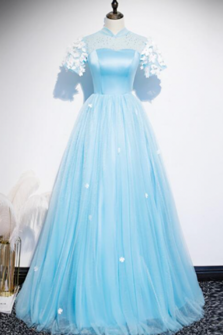 Prom Dresses,blue Good Mood Long Sarong Party Bar Mitzvah Dress