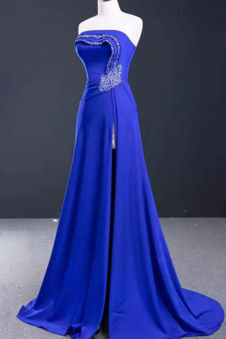 Prom Dresses,romantic And Elegant Klein Blue Dinner Dress, Backless Long Dress