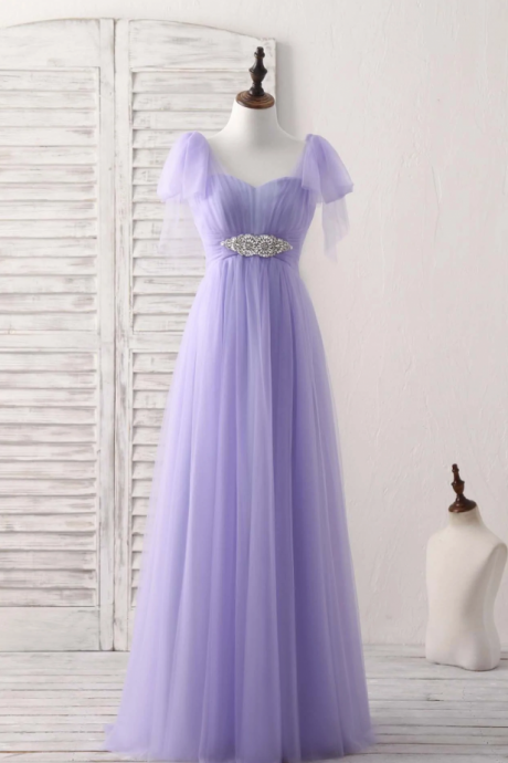 Prom Dresses,purple Gentle Sweetheart Collar Tulle Long Dress Purple Bridesmaid Dress Dating Long Dress