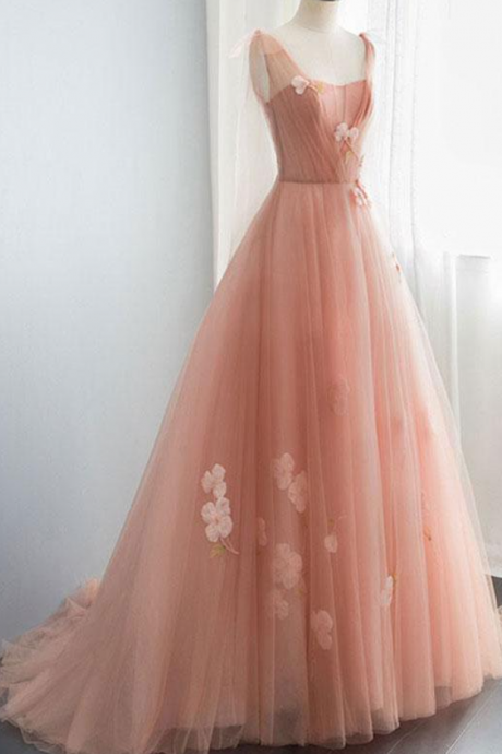 Prom Dresses,celebrity Princess Style Pink Heart-shaped Collar Tulle Long Party Evening Dress