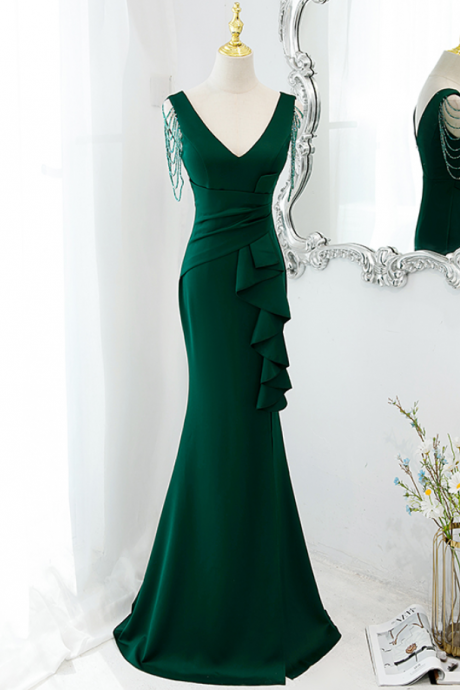 Prom Dresses,with Good Shape Green Mermaid Long Dresses Formal Party Evening Dresses