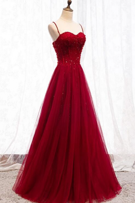 Prom Dresses,shoulder Dark Red Beaded Sweetheart Long Formal Dresses Teen Prom Dresses Embrace A Different Mood With A Different Dress