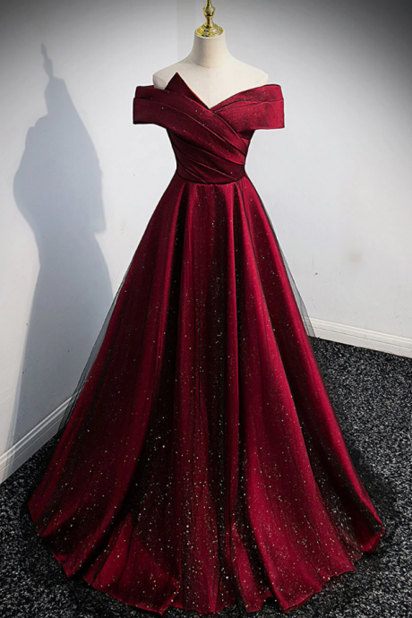 Prom Dresses,beautiful Crimson Satin Shimmering Tulle Gown Party Dress It Is Gentle, Clear, A Little Romantic, A Little Like You