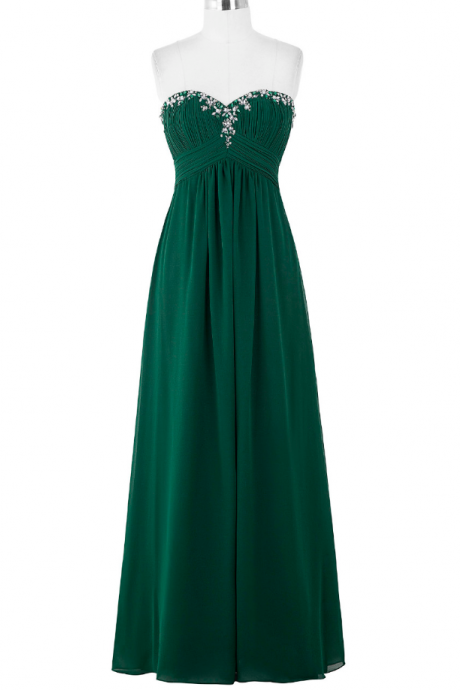 Prom Dresses,elegant Green Long Gowns Formal Dresses Chiffon Sexy Prom Gowns