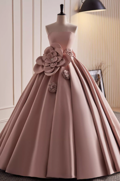 Prom Dresses,Pink Senior Feeling Evening Gowns Banquet Sheath Satin Temperament High-end Puffy Dresses Senior Elegant