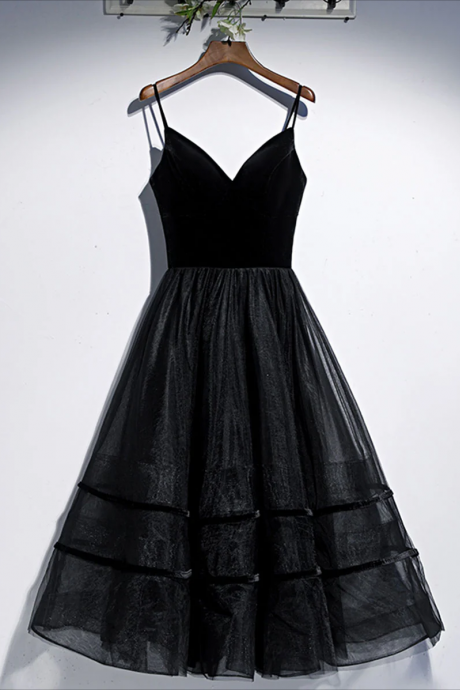 Short Prom Dresses, Black V Neck Tulle Short Prom Dress Black Tulle Homecoming Dress