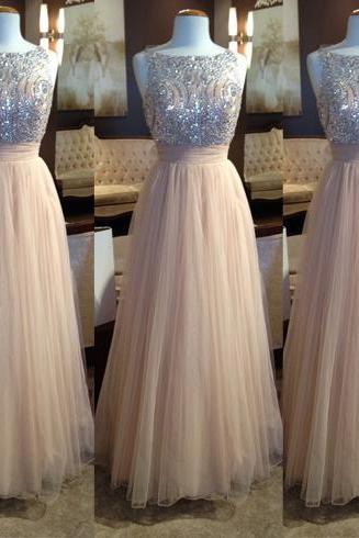 Half SleevesLong Prom Dresses,Beaded Tulle Prom Dress,Charming Evening Dresses,Prom Gowns,Party Dresses,Evening Gowns On Sale