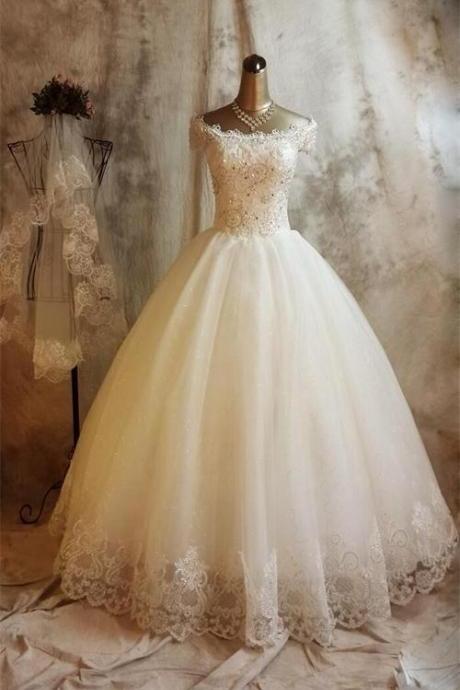 Half SleevesLong Prom Dresses Beaded Tulle Prom Dress Charming Evening Dresses Prom Gowns Party Dresses Evening Gowns On Sale