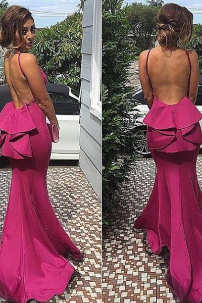 Backless Sexy Charming Prom Dresses,Sheat Evening Dresses, Prom Dresses, Real Spaghetti straps Prom Dresses On Sale