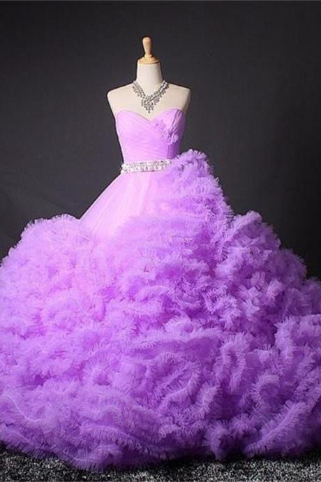 Colorful Winter Luxury Wedding Dress Plus Size Wedding Gown Ball Gowns Sweetheart Ruffles 2016 Bride Dreses Quinceanera Dress