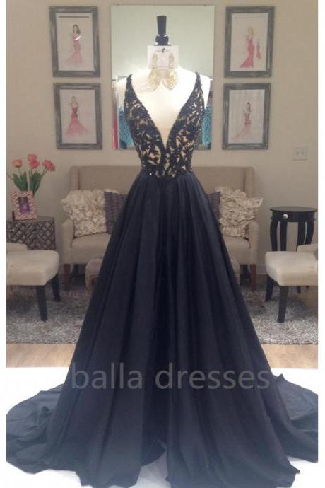 Top Fashion 2016 Black Prom Dress Satin Spaghetti Long Train Prom Dresses Sexy Long Beaded Evening Dresses Vestidos De Festa