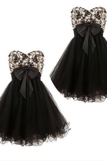 Homecoming Dress,tulle Homecoming Dress,cute Homecoming Dress,lace Homecoming Dress,short Prom Dress,black Homecoming Gowns,beaded Sweet 16 Dress
