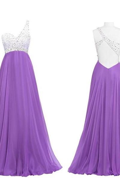 Prom Gown,lilac Prom Dresses,one Shoulder Evening Gowns,simple Formal Dresses,one Shoulder Prom Dresses