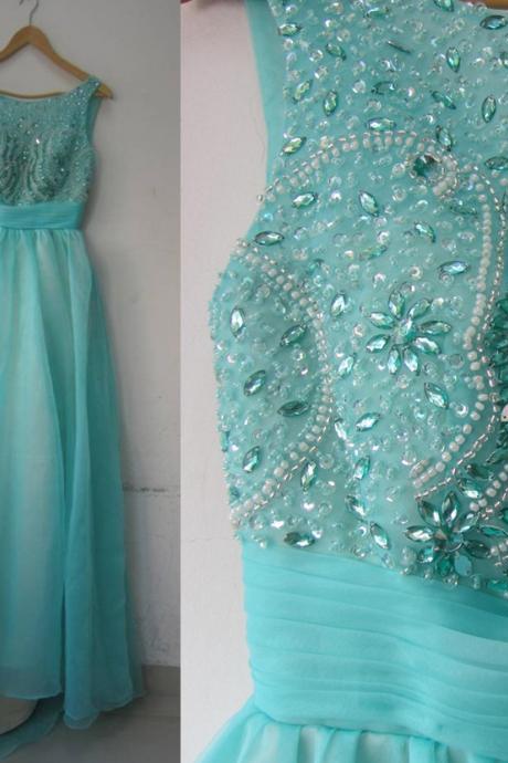 Prom Dress,beading Prom Dress With Crystal, Chiffon Prom Dress, Dress For Prom