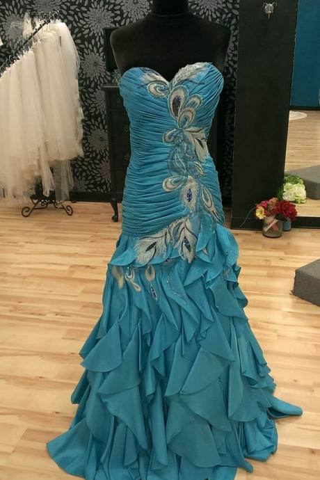 Unique Prom Dress ,mermaid Prom Dress ,prom Dress With Feather ,pleated Bodice Prom Dress ,evening Dress ,formal Dress,prom Dress Plus Size