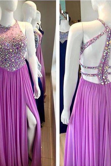 Charming Prom Dress,halter Prom Dress,beading Prom Dress,chiffon Prom Dress,a-line Evening Dress