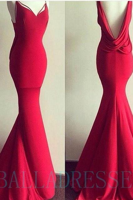 Mermaid Prom Dresses,princess Prom Dress,red Prom Gown,red Prom Gowns,elegant Evening Dress,modest Evening Gowns,simple Party Gowns,straps Prom