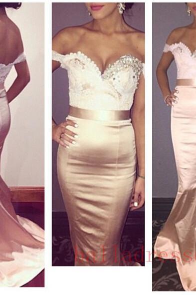 Prom Gown,pink Prom Dresses With Lace,off The Shoulder Evening Gowns,mermaid Formal Dresses,pink Prom Dresses