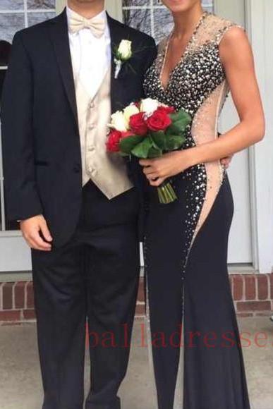 Black Prom Dresses,backless Prom Dress,chiffon Prom Dress,mermaid Prom Dresses,2016 Formal Gown,open Back Evening Gowns,open Backs Party
