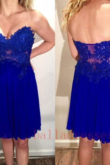 Tulle Homecoming Dresses,Lace Homecoming Dress,Royal Blue Homecoming Dress,Fitted Homecoming Dress,Short Prom Dress,Homecoming Gowns,Cute Sweet 16 Dress For Teens