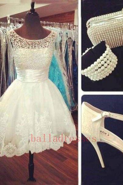 White Homecoming Dress,Lace Homecoming Gown,Tulle Homecoming Gowns,Ball Gown Party Dress,Short Prom Dresses,Lace Formal Dress For Teens