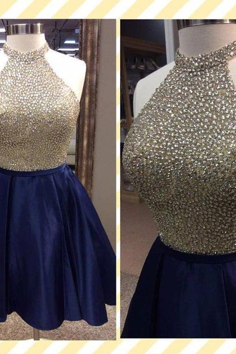 Homecoming Dress,Halter Homecoming Dresses,Short Prom Dress,Prom Gown