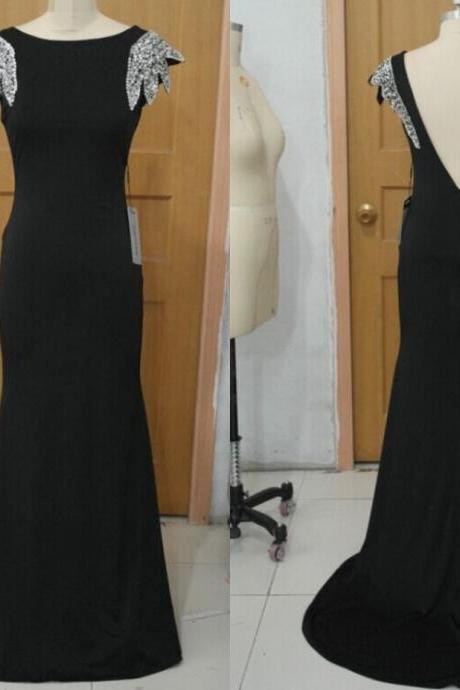 Black Evening Formal Dress,backless Mermaid Evening Gown,v Neck Back Prom Dress,long Prom Dresses