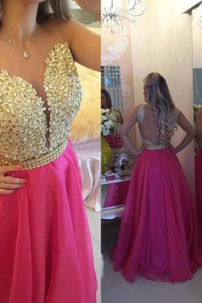 Prom Dresses,charming Evening Dress,prom Gowns,lace Prom Dresses,2017 Prom Gowns,gold Evening Gown,backless Party Dresses