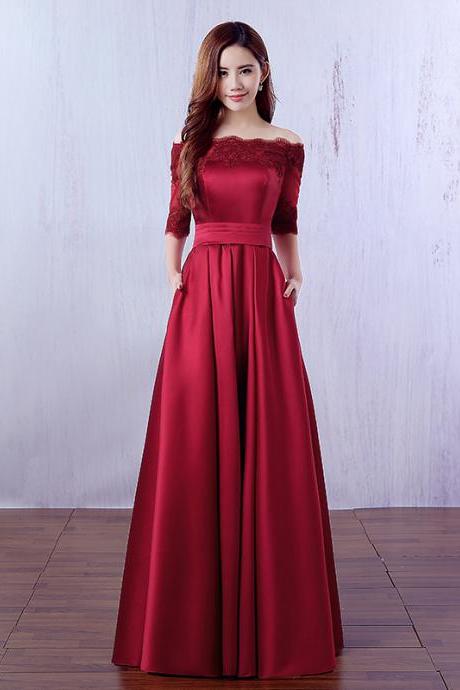 Prom Dresses Long Off-the-shoulder Prom Dress A-line Appliqued Evening Gown Waistband Cocktail Dress