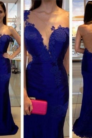 Mermaid Prom Gown,royal Blue Evening Gowns,party Dresses,mermaid Evening Gowns,sexy Formal Dress For Teens