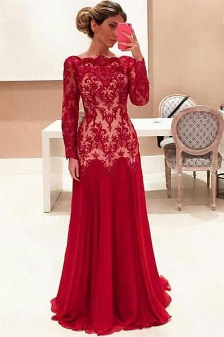 Red Prom Dresses,Prom Dress,Red Prom Gown,Lace Prom Gowns,Elegant Evening Dress,Modest Evening Gowns,Simple Party Gowns,Lace Prom Dress